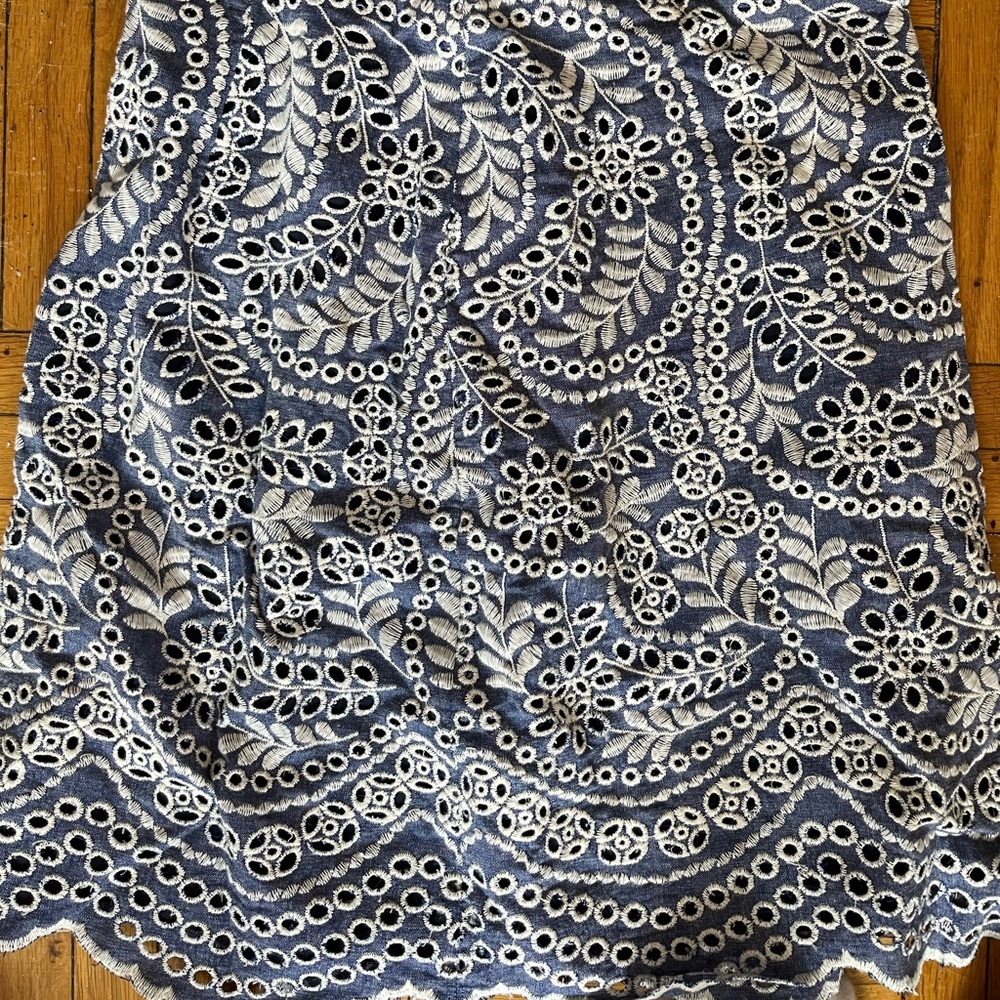 LOFT floral embroidered skirt